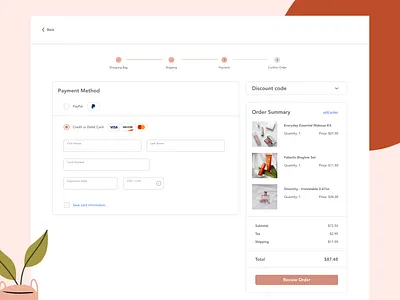 Credit Card Checkout card checkout checkout page credit card makeup minimalistic online store order pay payment purchase shopping