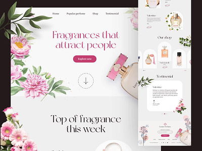 Perfume Ecommerce Website Design animation branding clean design design interaction design landing page minimal perfume perfume product design perfume website product design saad typography ui ui animation ux vector web web ui website design