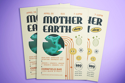 Mother Earth Flyer Template ai branding design drawing flyer illustration illustrator mother earth poster print template psd template ykzr