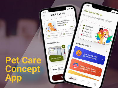 Pet Care Concept App android app design ios mobile app mobile app design mobile ui pet app pet care app petapp petcare app ui ui ux ui design uidesign uiux visual design