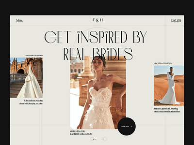 Wedding Store Website Design bride clean creative design fashion girl homepage interface landing landing page logo minimal photo typography ui ux web website wedding woman