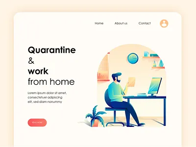 Work from home Banner Illustration bannerillustration design designers digitalart gradientillustraiton icons illustration onboarding illustration trendy ui ui illustration uiux vector websiteillustration workfromhome working