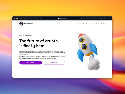 UshiiToken Website cryptocurrency web design