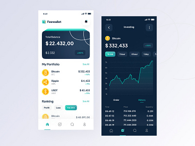 Feewallet - Crytowallet App app bitcoin clean cryptocurrency design exchange exploration mobile mobile app mobile apps mobile ui nft payment simple ui uidesign uxdesign wallet