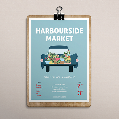 Harbourside Market design graphic design illustration poster vector