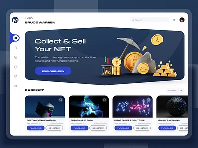 NFT Dashboard Design🔥 bid blockchain card design component crypto cryptocurrency dashboard dashboard design etherium finance fintech homepage marketplace modern design nft platform nftproduct nftshop uidesign uiuidesign webapp