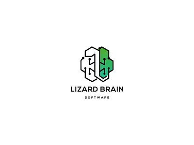 Lizard Brain Software brain logo branding lizard logo logodesign minimalist logo