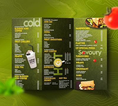 Menu Coffee Planet Pakistan branding design graphic design illustration ui vector