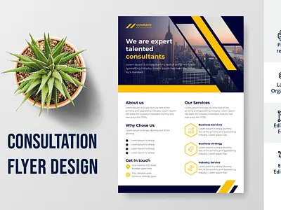 Modern Yellow and black consultation flyer modern