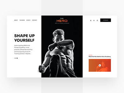 The Hero : MMA & Fitness Academy clean concept design fitness light logo minimal mma thehero ui uidesign ux website