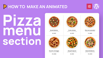 Pizza Menu Design Tutorial adobexd clean design elementor tutorial ui wordpress