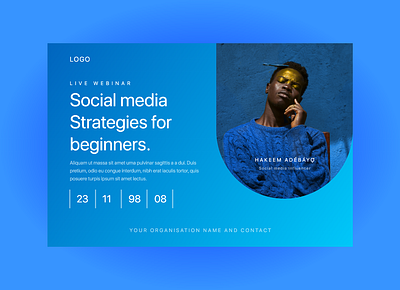 Social Media strategies for beginners - Webinar Template banner design graphic design