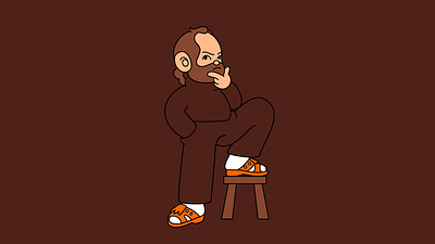 Self Portrait in Brown brown illustration portrait profile selfie