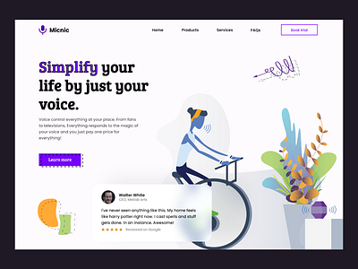 Voice control product landing page design ai ai landing page artificialintelligence best shot colors design gradient landing page landingpage landingpage design ui ux voice control web design web ui webdesign