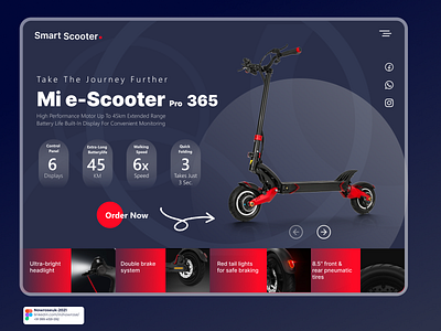 MI-Electric Scooter Landing Page 3d branding charging design landing page minimal scooter scooty typography ui ux website charging electric website charging