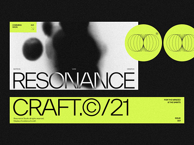 Resonance black branding clean everett font graphic interface resonance studio type typography yellow