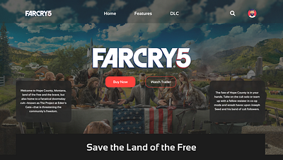 FarCry 5 Landing Page UI UX Design design figma gaming landingpage ui ux website