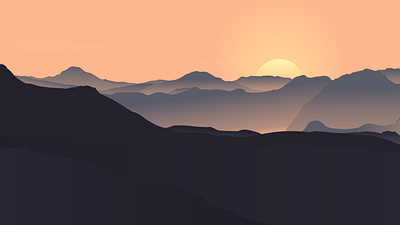 Sunset Landscape illustration design dribbleshots graphic design illustration landscapeillustration vector