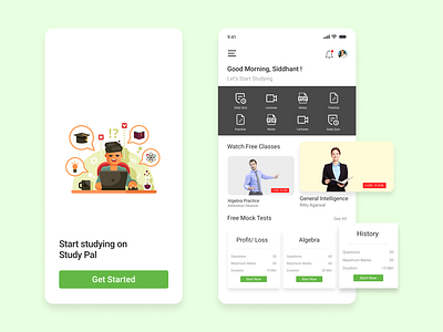 Educational Platform Mobile App 2021 app ui app ui design education exams figma invision latest learning platform minimal minimalistic mobile app new online course trend trending ui design uiux design ux design xd