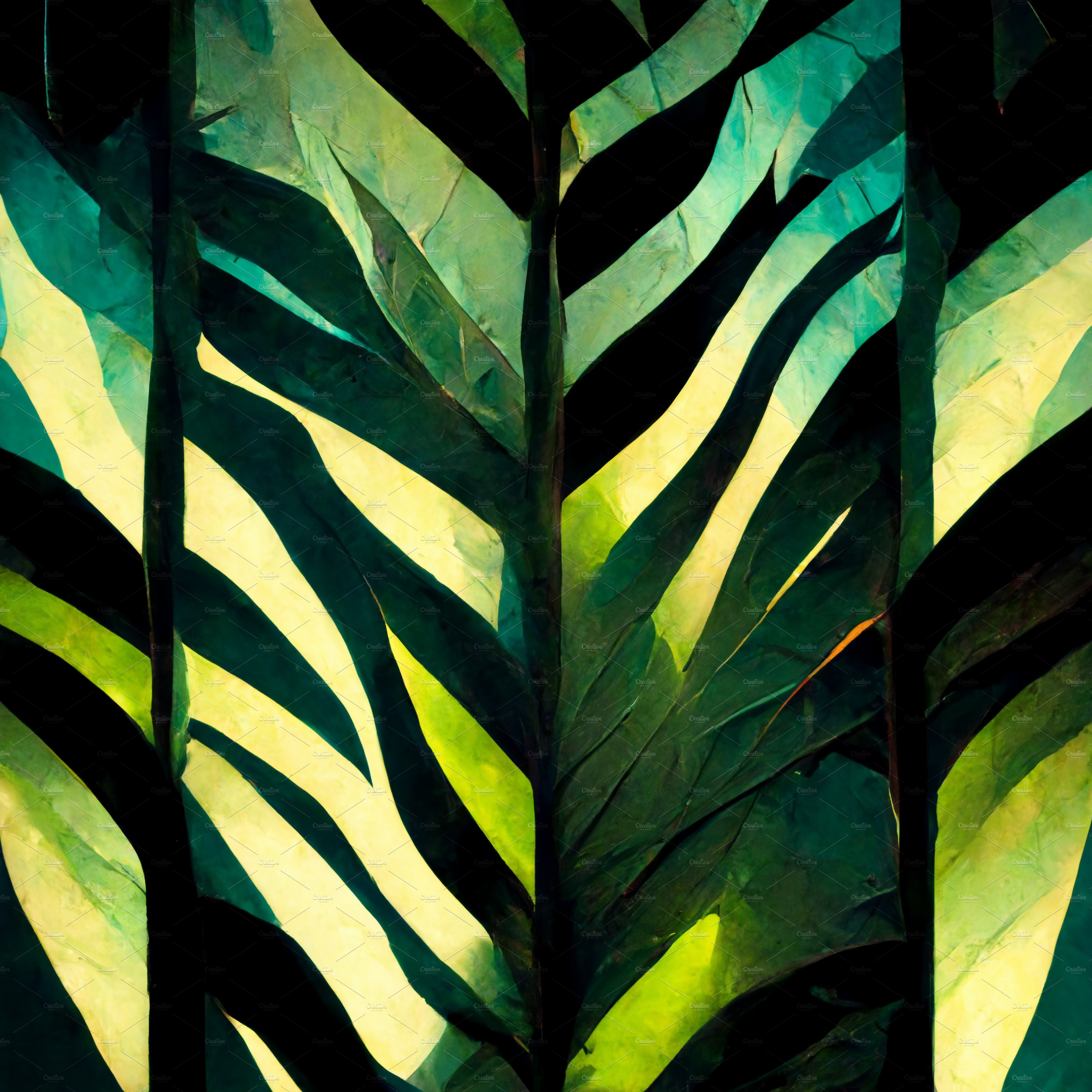 Green jungle leaves background by Olha K on Dribbble