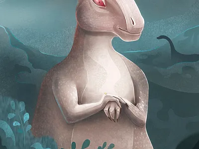 Dino Albino 2dart character digitalart digitalpainting dinosaur illustration illustrationartist illustrator