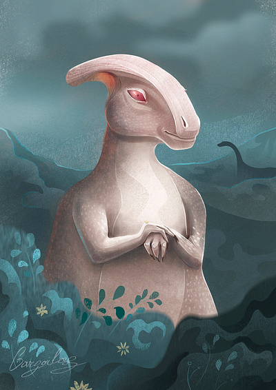 Dino Albino 2dart character digitalart digitalpainting dinosaur illustration illustrationartist illustrator