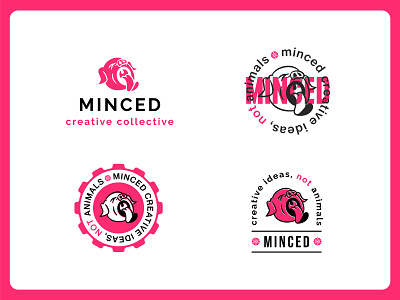 Minced Creative Collective badge badgedesign branddesign brandidentity branding design graphic design identity identitydesign illustration logo logodesign logos minced mincedmeat punk punkrock vegan veganism veganlogo