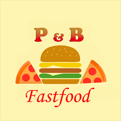 P&B Logo for Fast food restaurant branding design illustration logo typography