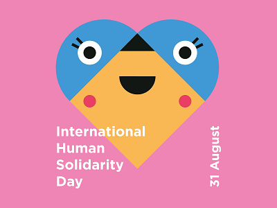 International Human Solidarity Day adobeillustrator anniversary best character design draft dribbble flat heart human illo illustration illustrations illustrator minimal onu poster shot solidarity vector