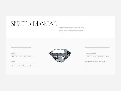 Tiffany & Co — redesign website. Catalog & Product Page animation design minimal ui ux web