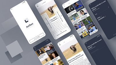 Aether - News App adobe xd web design