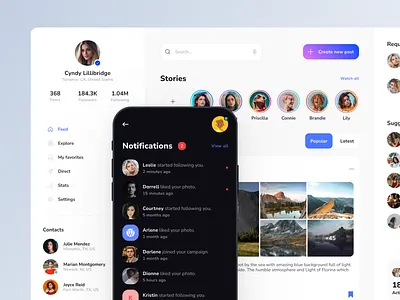 Xela UI Kit - Responsive Templates for Social Apps app template design design system figma mobile app prototyping social social app template templates ui ui kit