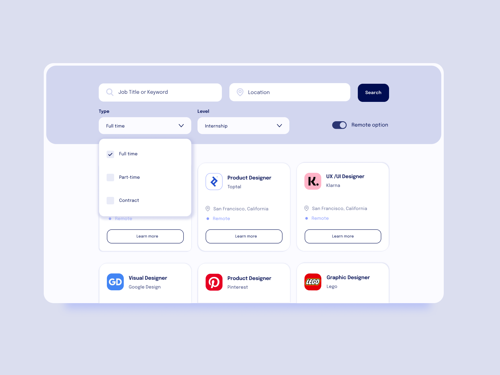Example of Search component