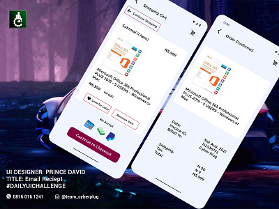 EMAIL RECIEPT app branding dailyui dailyuichallenge design graphic design illustration logo ui vector
