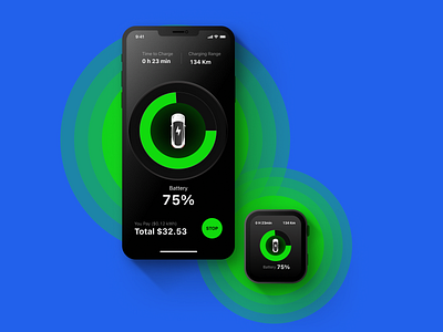 Electric vehicle charger| Mobile UI automative design battery charge branding car app car app design car battery charger consumption dark mode ui design electric car electric car charger electric car charging futuristic futuristic design ios logo mobile app mobile ux ui web ux