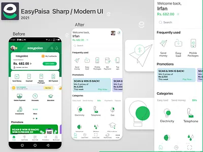 EasyPaisa UI/UX adobe xd clean app creative design design graphic design modernui ui userexperience userinterface ux ux design