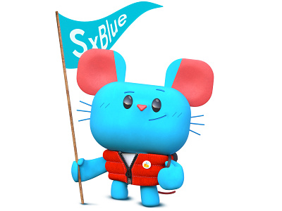 MOUSE MASCOTTE 'BLUE' 3d character branding character design characters loulou tummie mascotte design vector illustration