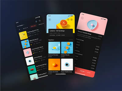 Food Order Restaurant Screen app design dark theme dark ui delivery dish food food app food order food ordering meal mobile restaurant