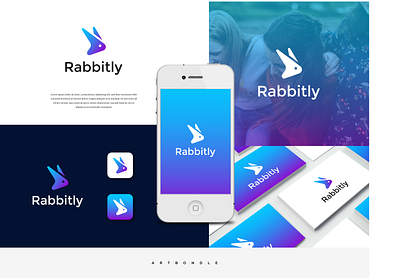 rabbitly logo app branding design icon illustration logo vector