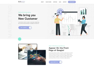 Digital Marketing Template design digital graphic design home landing marketing page seo social media template ui web