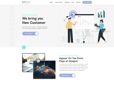 Digital Marketing Template design digital graphic design home landing marketing page seo social media template ui web