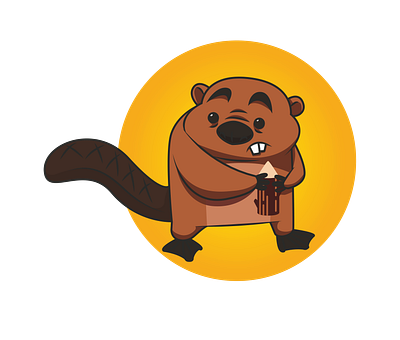 Beaver Hiding Timber Vector 3d animal vector beaver vector branding graphic design illustrator file woodland animal vector