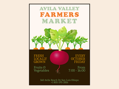 Farmers market poster 81 carrots dribbbleweeklywarmup farm farmers market figma illustration market poster radish weekly warm up