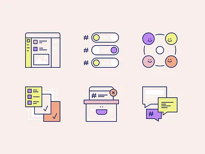 Fabric Icons b2b brand brand agency brand design brand designer brand identity brand studio design icon iconography illustration line illustration modern product saas slack website