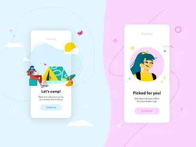 Travel UI with Nomads branding design illustration illustration design illustrations illustrations／ui illustrator logo ui ux