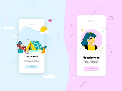 Travel UI with Nomads branding design illustration illustration design illustrations illustrations／ui illustrator logo ui ux