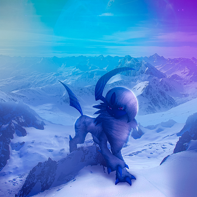 Absol (Pokémon) - REALISTIFIED absol art artwork blue color creation creations creative design digital edit game graphic design illustration montage photomanipulation pokemon realist realistic snow