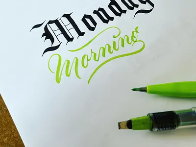 Monday morning brush lettering script
