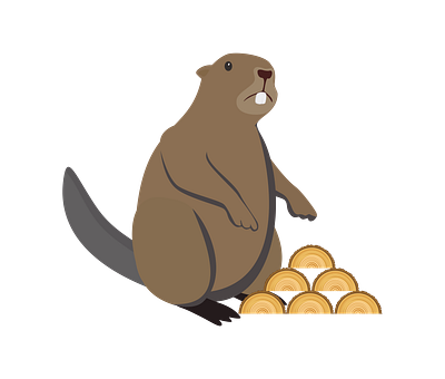 Beaver & the Logs Vector animal vector beaver vector graphic design illustrator file vector art woodland animal vector