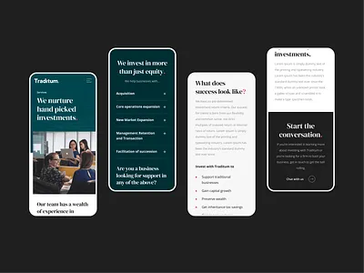 Traditum Website branding design investments marketing website mobile mobile design rebrand ui ux uxui web design website